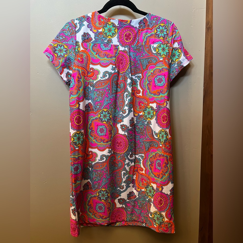 Jude Connally Ella Stretch Knut Shift Dress Size S Short Sleeve